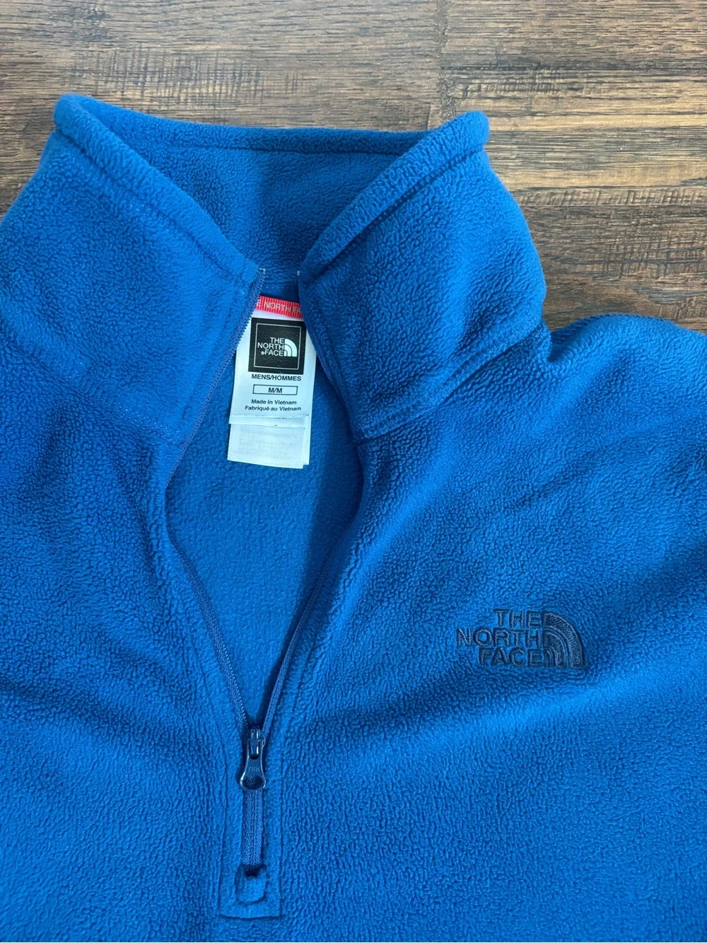 The North Face Men’s Blue Fleece Quarter Zip Pullover Jacket Medium